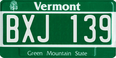 VT license plate BXJ139