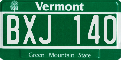 VT license plate BXJ140