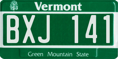 VT license plate BXJ141