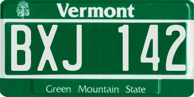 VT license plate BXJ142
