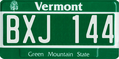 VT license plate BXJ144