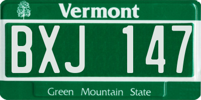 VT license plate BXJ147