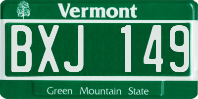 VT license plate BXJ149