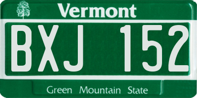 VT license plate BXJ152