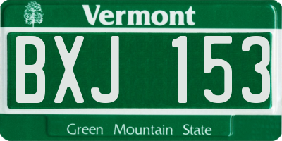 VT license plate BXJ153