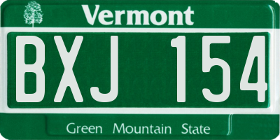VT license plate BXJ154