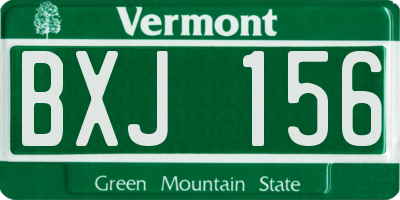 VT license plate BXJ156