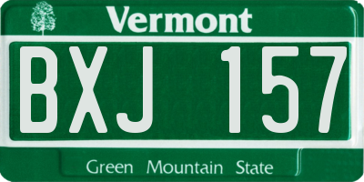 VT license plate BXJ157