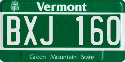 VT license plate BXJ160