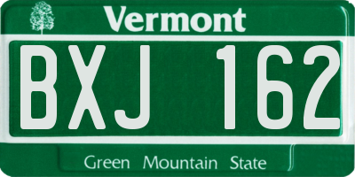 VT license plate BXJ162