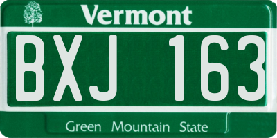 VT license plate BXJ163