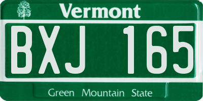VT license plate BXJ165