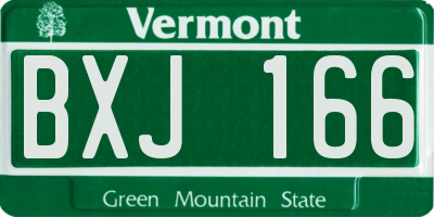 VT license plate BXJ166