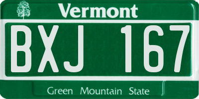 VT license plate BXJ167