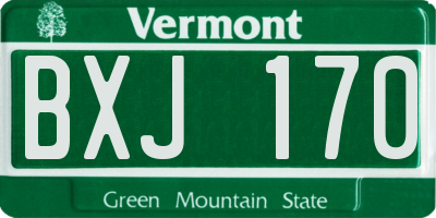 VT license plate BXJ170