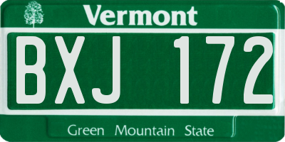 VT license plate BXJ172