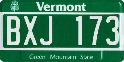 VT license plate BXJ173
