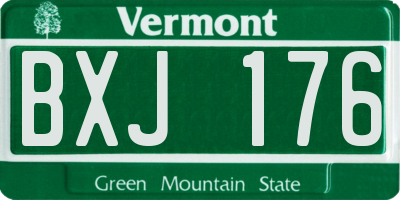 VT license plate BXJ176