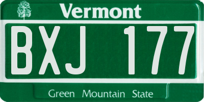 VT license plate BXJ177