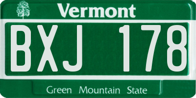 VT license plate BXJ178