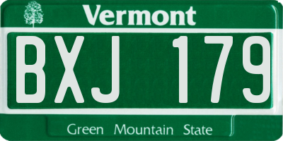 VT license plate BXJ179