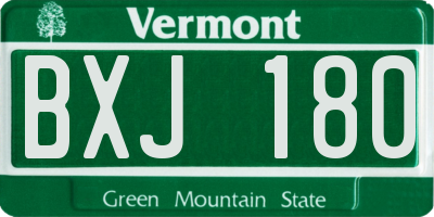 VT license plate BXJ180