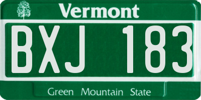 VT license plate BXJ183