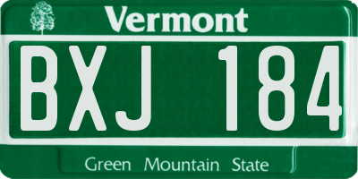 VT license plate BXJ184