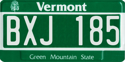 VT license plate BXJ185