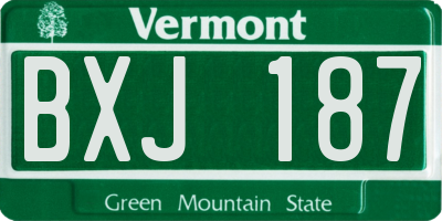 VT license plate BXJ187