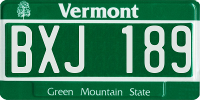 VT license plate BXJ189