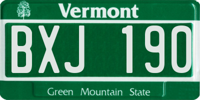 VT license plate BXJ190