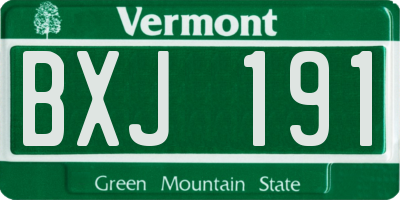 VT license plate BXJ191