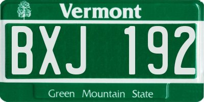 VT license plate BXJ192