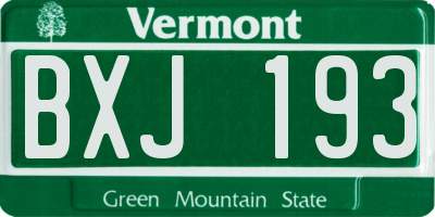 VT license plate BXJ193