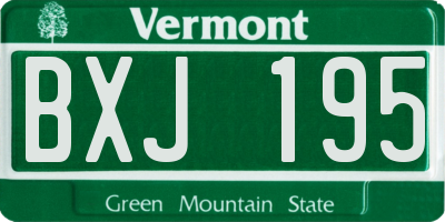 VT license plate BXJ195