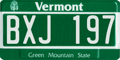 VT license plate BXJ197