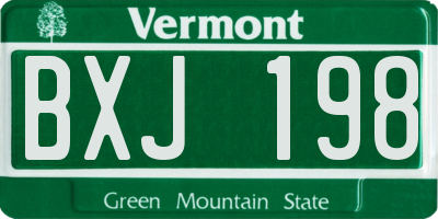 VT license plate BXJ198