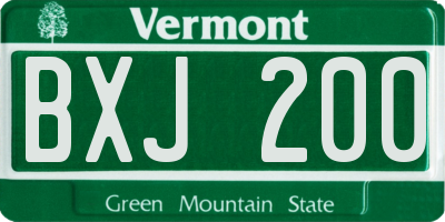 VT license plate BXJ200