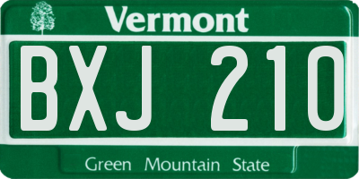VT license plate BXJ210