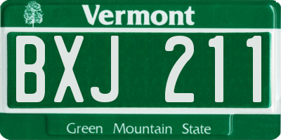 VT license plate BXJ211