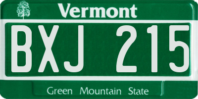 VT license plate BXJ215