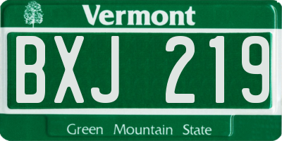 VT license plate BXJ219