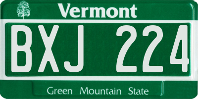 VT license plate BXJ224