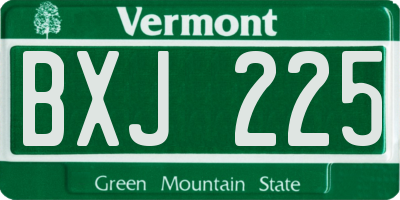 VT license plate BXJ225