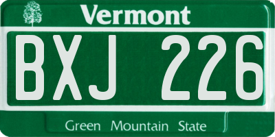 VT license plate BXJ226