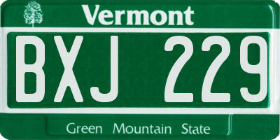 VT license plate BXJ229