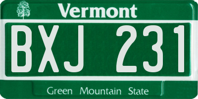 VT license plate BXJ231
