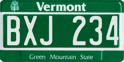 VT license plate BXJ234