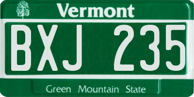 VT license plate BXJ235